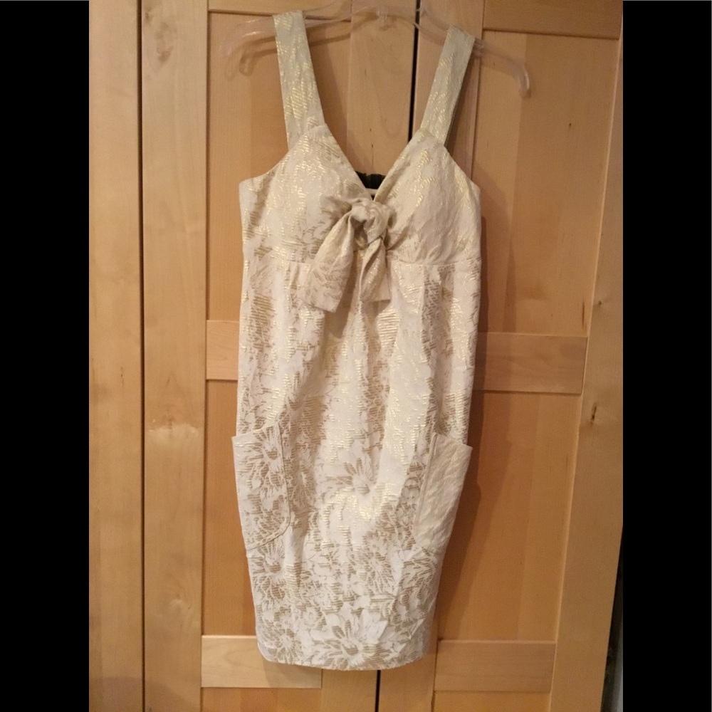 BCBG Paris cream and gold dress NWOT /8